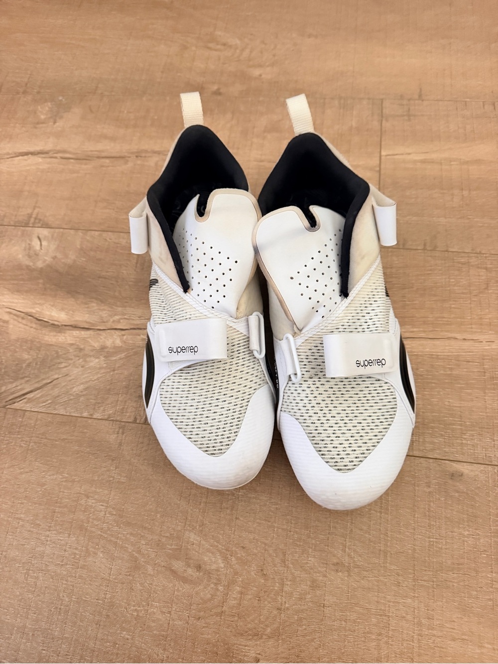 Nike White and Black Men's SuperRep Training Shoes - cycling